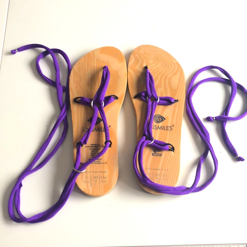 Sanuk Tie-Up Sandals in Purple
